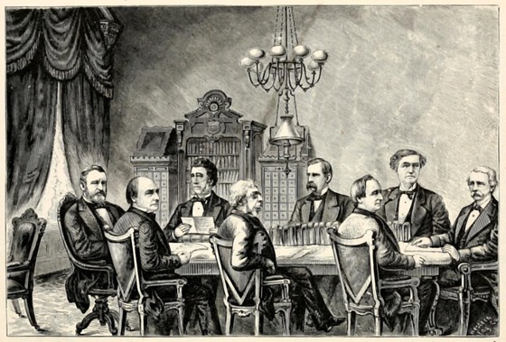 Robeson seated second right of Grant in Grant's Cabinet 1876–1877