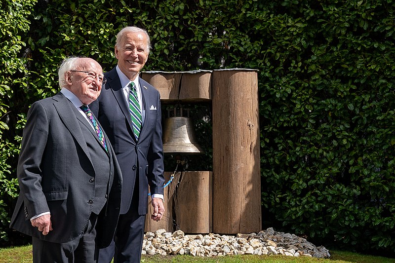 File:President Joe Biden stands with President Michael Higgins of Ireland.jpg