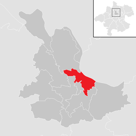 Poloha obce Pupping v okrese Eferding (klikacia mapa)