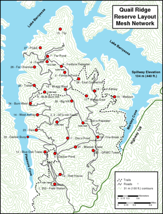 Map of the Quail Ridge Reserve wireless mesh network Qr map.png