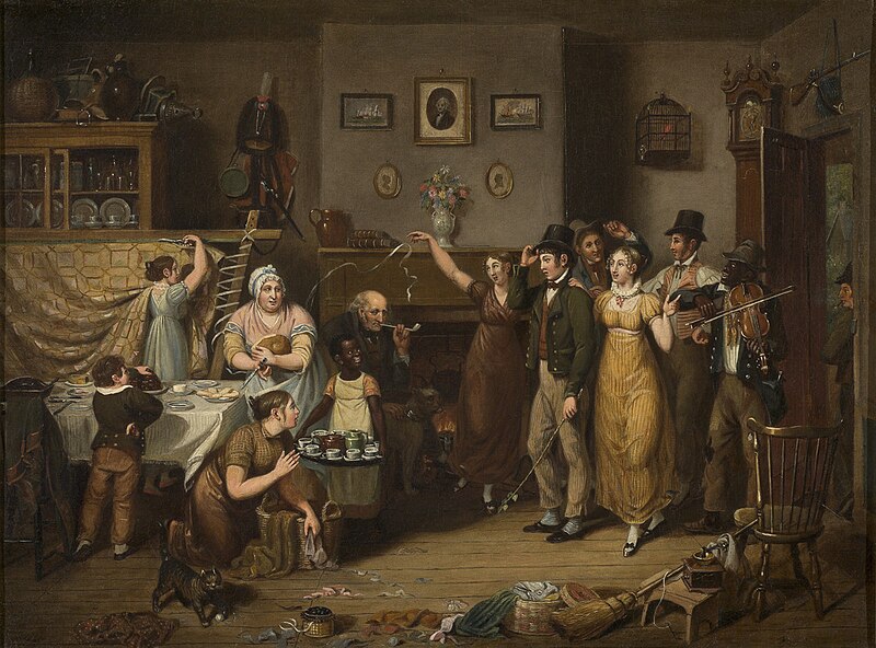 File:Quilting Frolic (1813) by John Lewis Krimmel.jpg