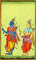 অষ্টাদশ শতাব্দীর ভারতীয় চিত্রকলায় রাম (বামে) ও লক্ষ্মণ (ডানে)