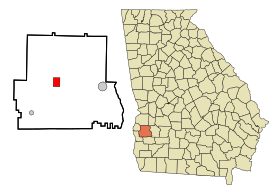 Randolph County Georgia Incorporated and Unincorporated areas Cuthbert Highlighted.svg