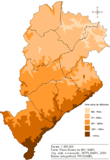 Zonificación altimétrica de Belo Horizonte.