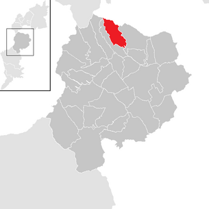 Locatie van de gemeente Ritzing (Burgenland) in het district Oberpullendorf (klikbare kaart)