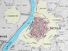 Karte von Venlo um 1850