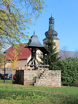 Roßleben, Klosterschule, Blick zur Andreaskirche