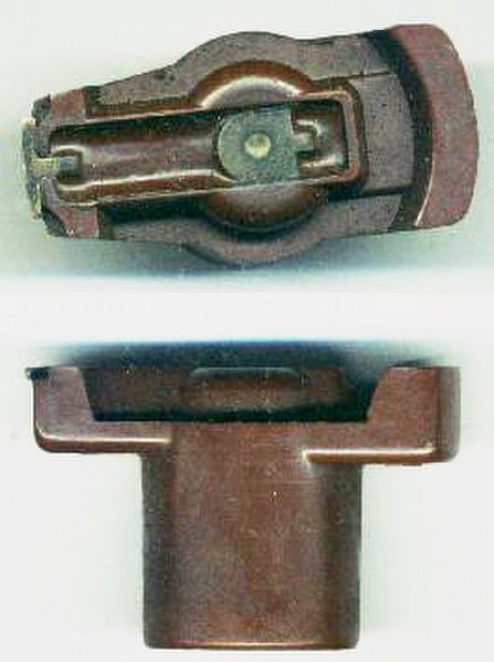 A combustion engine's spark distributor rotor made of Bakelite