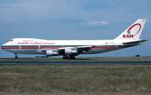 A Royal Air Maroc Boeing 747-200B at Charles de Gaulle Airport in 1996.
