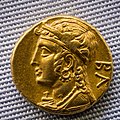 Salamis - king Pnytagoras - 351-332 BC - gold stater - head of Aphrodite with turreted crown - head of Aphrodite with diadem - München SMS