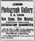 Thumbnail for File:Samuel B. Crow (1853-1925) in The Daily Morning Astorian on 11 July 1884.jpg