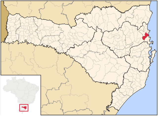 Localização de Itajaí em Santa Catarina