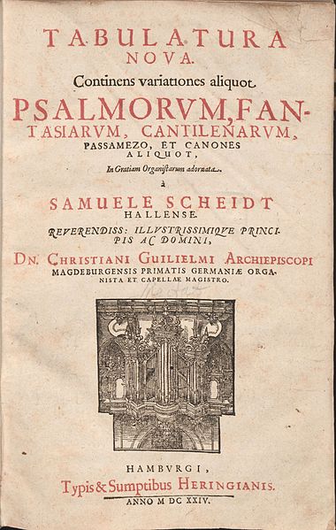 Title page of Scheidt's Tabulatura Nova