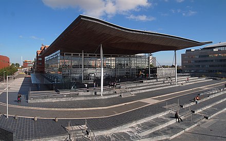 The Senedd building in Cardiff, seat of the Senedd, the Welsh Parliament