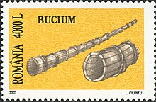 Romanian stamp showing a bucium