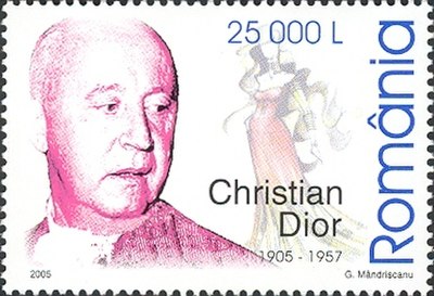 Dior on a Romanian stamp (2005)