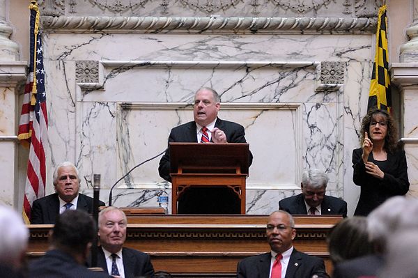 Hogan giving the State of the State address in 2016