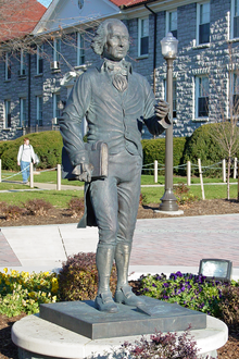 Life sized James Madison statue in Bluestone area