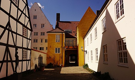 The courtyard, looking towards the street