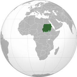 Sudan (orthographic projection) highlighted