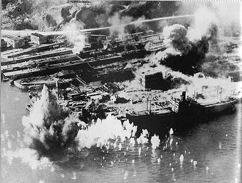 二战后期被美军轰炸的太古船坞，其时香港正处于日占时期