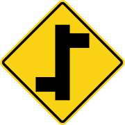 Offset road junction, left and right