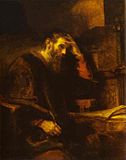 Attributed to Rembrandt. The Apostle Paul label QS:Len,"The Apostle Paul" label QS:Lnl,"De apostel Paulus" . 1657년경 date QS:P,+1657-00-00T00:00:00Z/9,P1480,Q5727902 . 캔버스에 유화 medium QS:P186,Q296955;P186,Q12321255,P518,Q861259 . 131.5 × 104.4 cm. 워싱턴 D.C., National Gallery of Art.