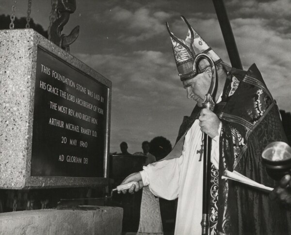 Ramsey laying the foundation stone of the Church of All Saints in Dar es Salaam