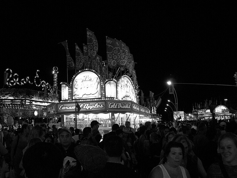 File:The lights of the CNE midway at night.jpg