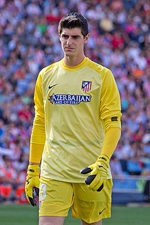 Thibaut Courtois jugando en el Atlético de Madrid en 2013