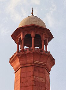 Example of a lantern structure at the top of a minaret at the Badshahi Mosque in Lahore