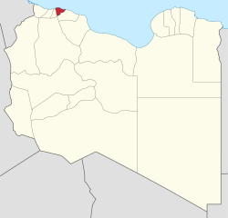 Map of Libya with Tripoli district highlighted