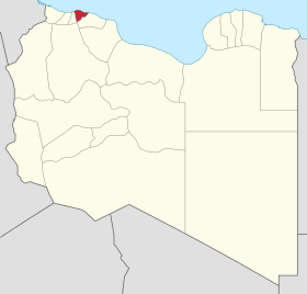 Pozicija Tripolija na karti Libije