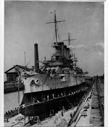 Maine in drydock in San Francisco in 1908 USS Maine in drydock.tiff