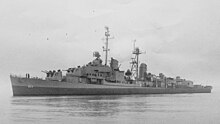 USS Myles C. Fox (DD-829) in 1945. USS Myles C. Fox (DD-829) off of Boston on 30 April 1945 (19-N-82184).jpg