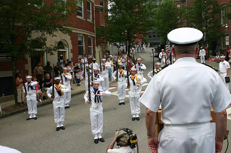 File:US Navy 050612-N-8110K-150 A U.S. Navy drill team performs in the streets of Boston during a parade as part of Navy Week Boston.jpg