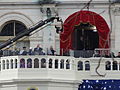 Senator Charles Schumer, Democrat from New York, speaking at the 2013 US Presidential Inauguration. Viewed from First St. SW just south of the midpoint between Peace Circle and Garfield Circle, Washington, DC.