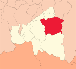 Location of the district in Ambo Province