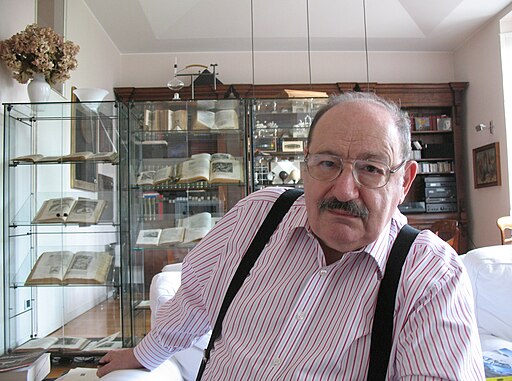 Umberto Eco in his house