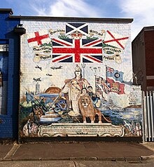 Mural in Belfast explaining the origin of the Union Flag. United Kingdom mural - panoramio.jpg
