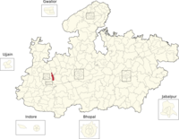 Vidhan Sabha constituencies of Madhya Pradesh (171-Dewas highlighted).png