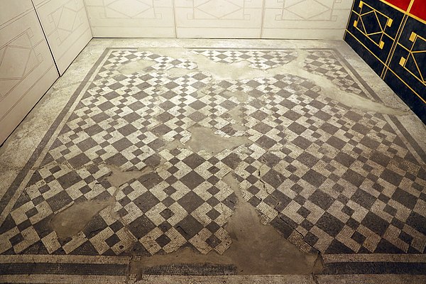 Bedroom mosaic floor, Roman Villa of Ossaia, Augustan era