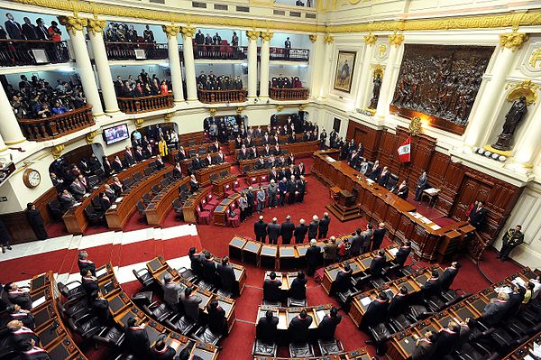 The Congress of the Republic of Peru, the country's national legislature, meets in the Legislative Palace in 2010.