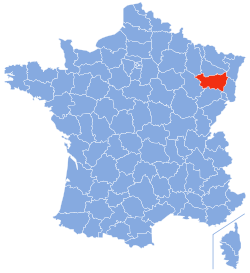 Местоположба на Вогезите во Франција