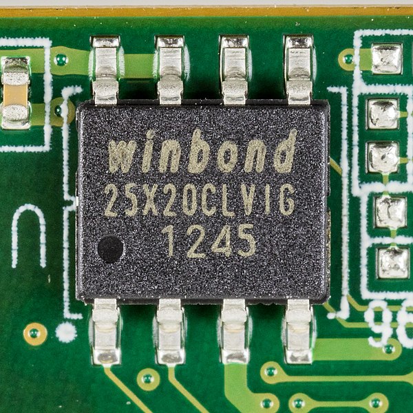 Firmware is commonly stored in an EEPROM, which makes use of an I/O protocol such as SPI.