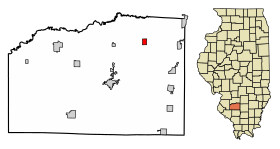 Washington County Illinois Incorporated and Unincorporated areas Hoyleton Highlighted.svg