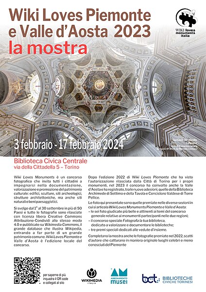 File:Wiki Loves Piemonte e Valle D'Aosta 2023, la mostra in Biblioteca Civica centrale di Torino.jpg