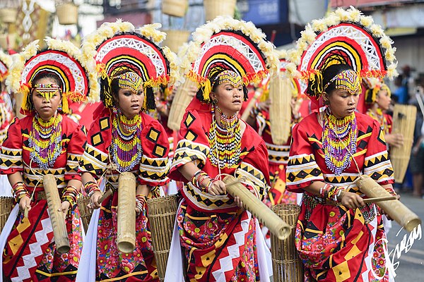 Women in traditional Manobo attire during the Kaamulan Festival of Bukidnon