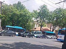 Zhongtong Buses and a GAZelle City minibus on Baghramyan Avenue