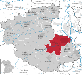 Kaart van Zirndorf